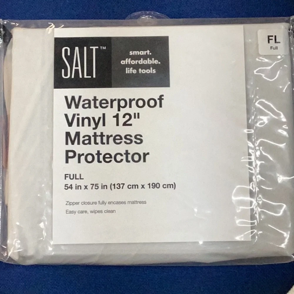 SALT Vinyl Waterproof 12 inch Mattress Cover - Full - new